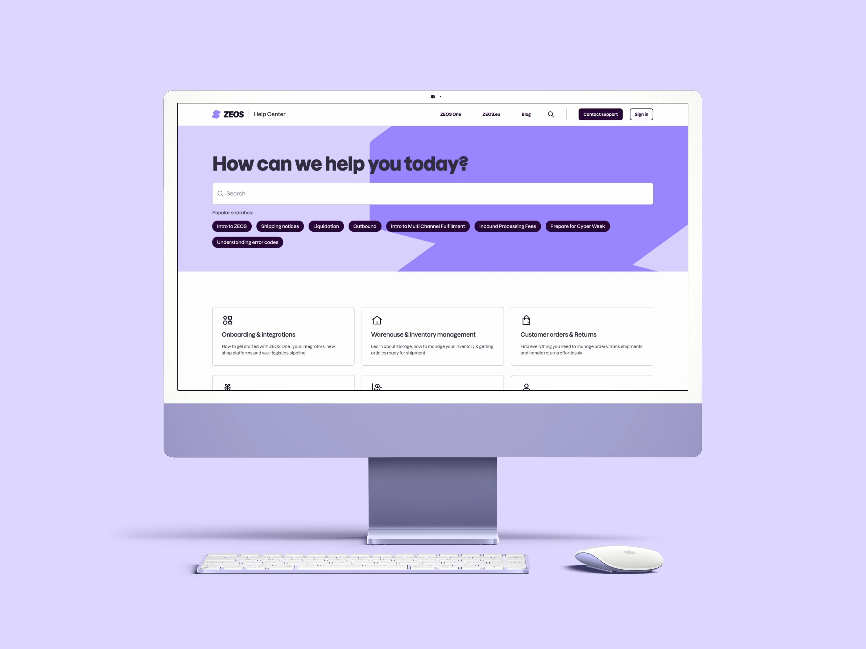 ZEOS Support vision & Help Center Preview